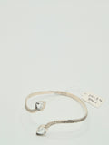 The Pear-Cut Rock Crystal Bypass Sterling Silver Bangle