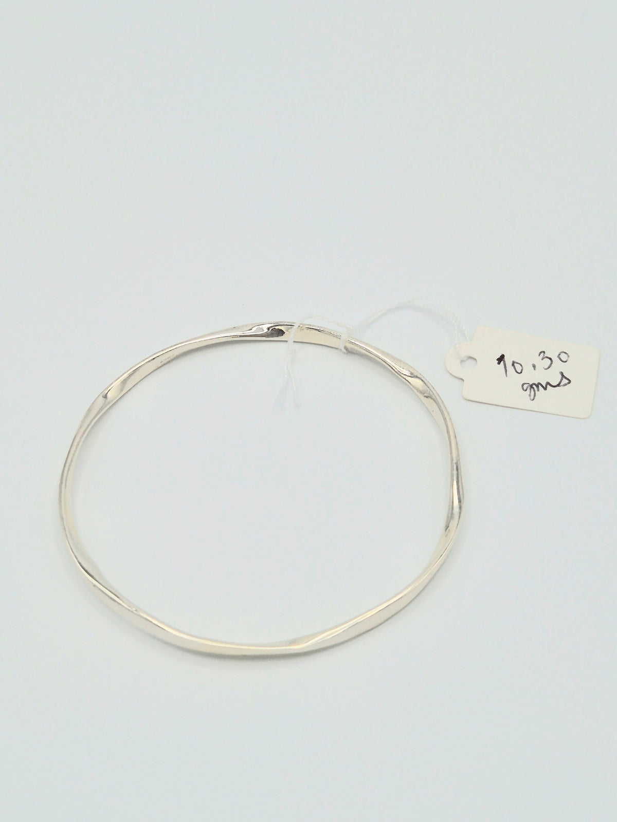 The Organic Wavy Hammered Sterling Silver Bangle
