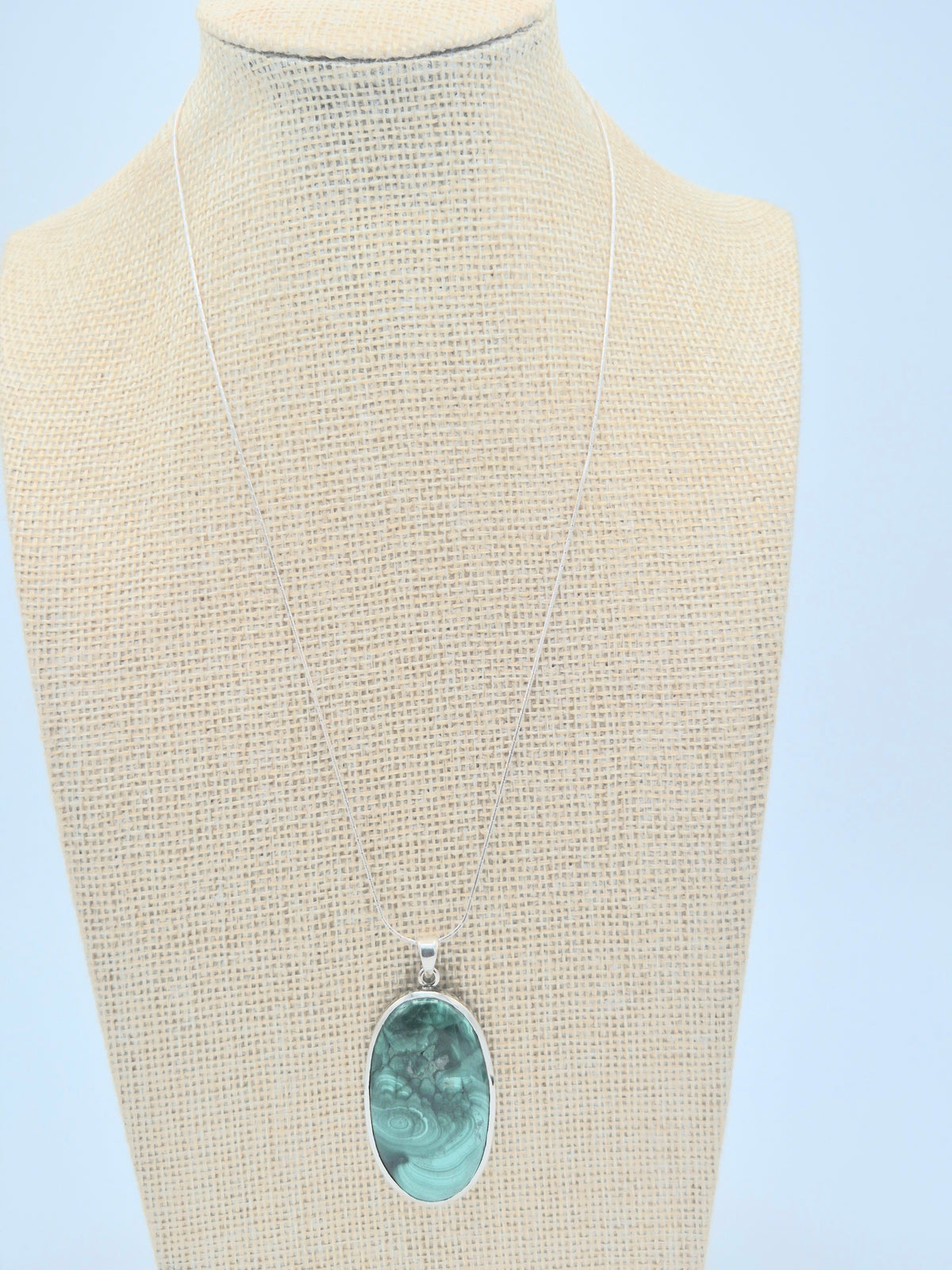 Disco Chain with Malachite Pendant