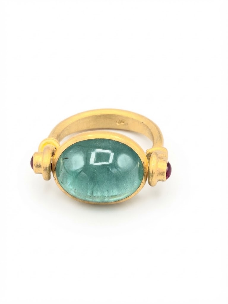 Emerald with Ruby Gold Ring