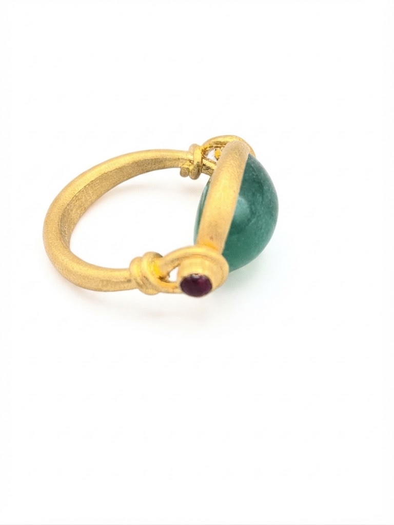 Emerald with Ruby Gold Ring