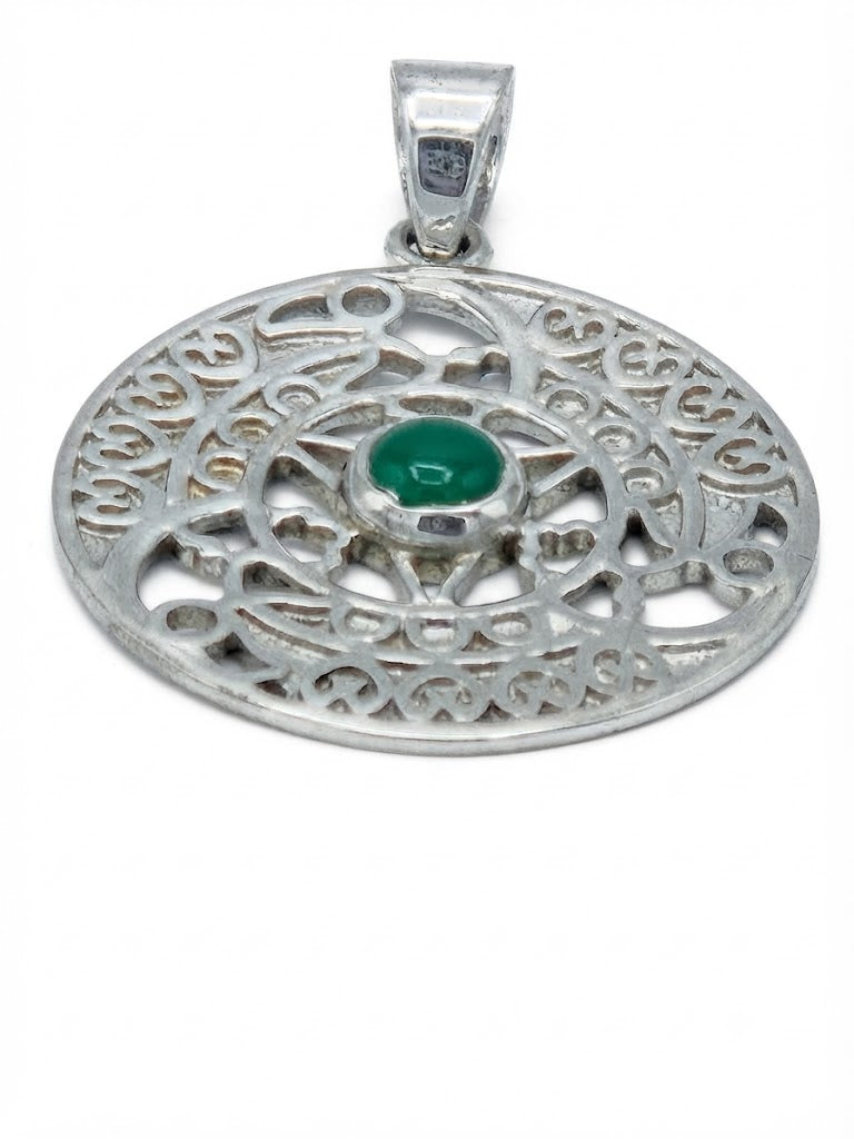 Green Onyx Sterling Silver Pendant