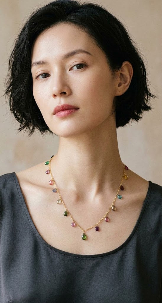Tourmaline 22 Karat Gold Necklace