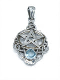 Pendentif Pentacle Mystique Topaze Bleue