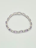 Pink Amethyst Bracelet with Cubic Zirconia