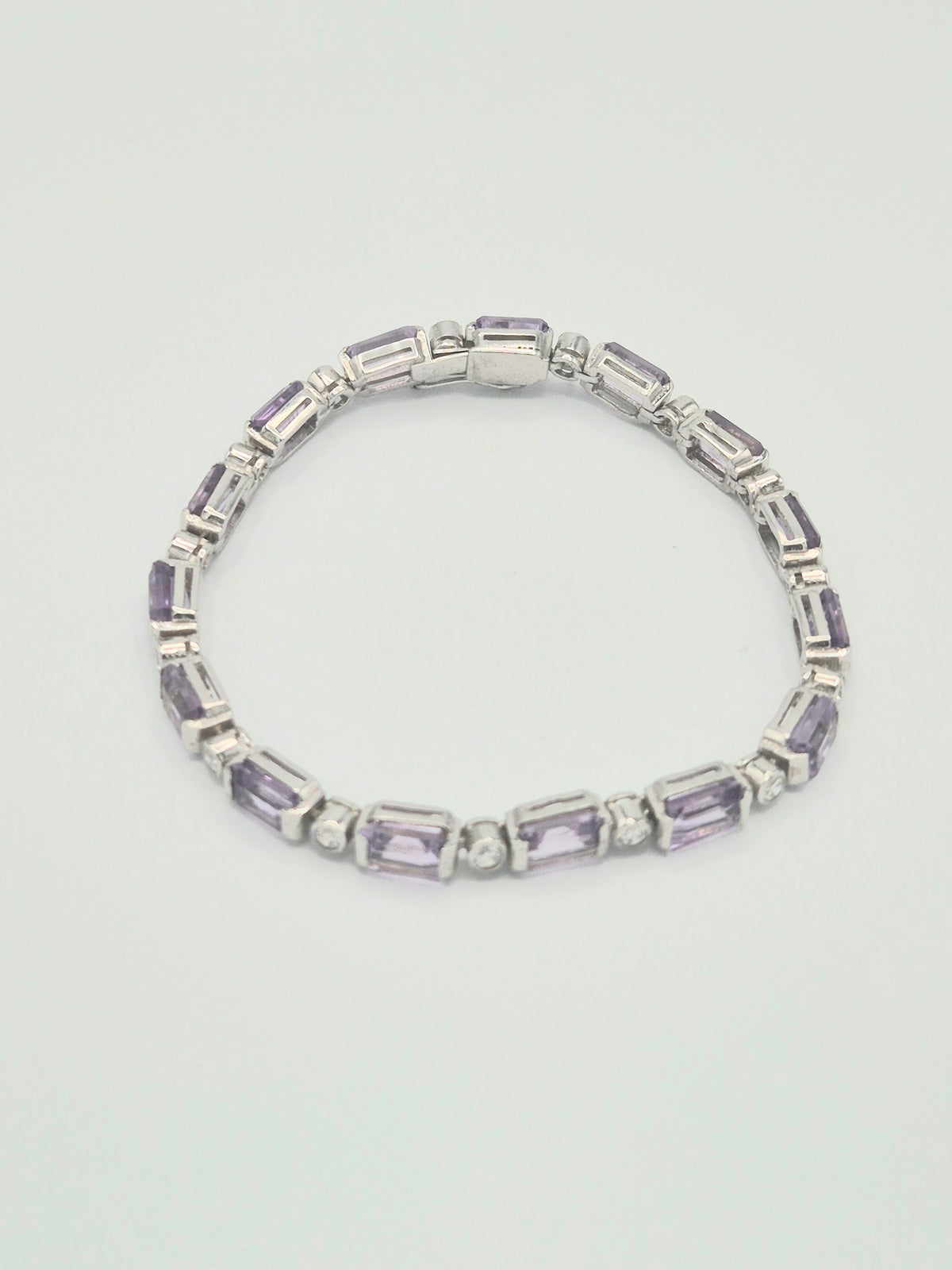 Pink Amethyst Bracelet with Cubic Zirconia