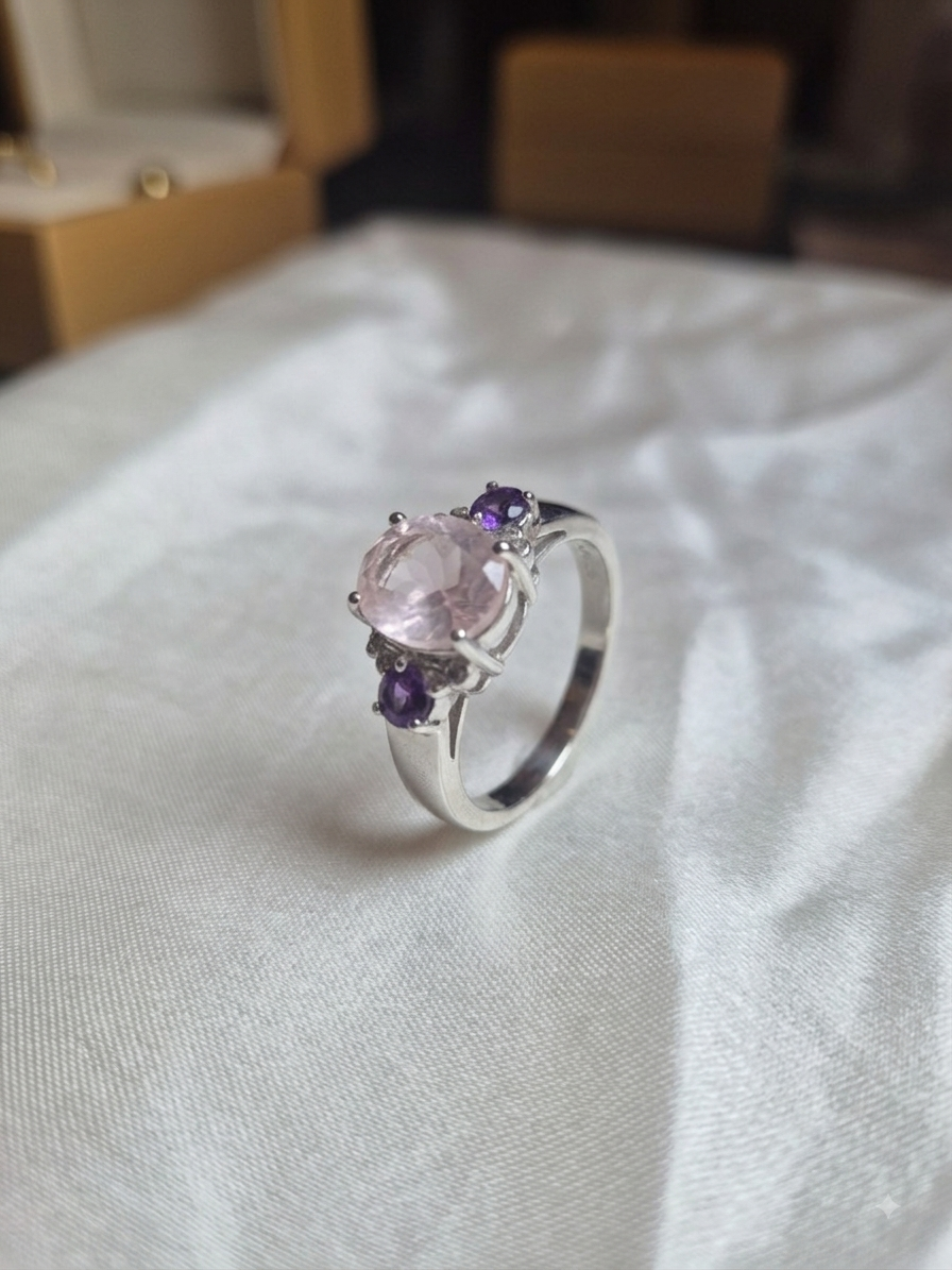 Rose quartz + Amethyst