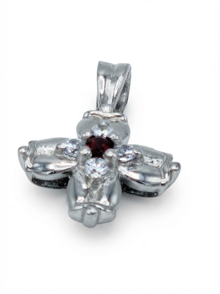 Anhänger mit floralem Cluster aus Sterlingsilber