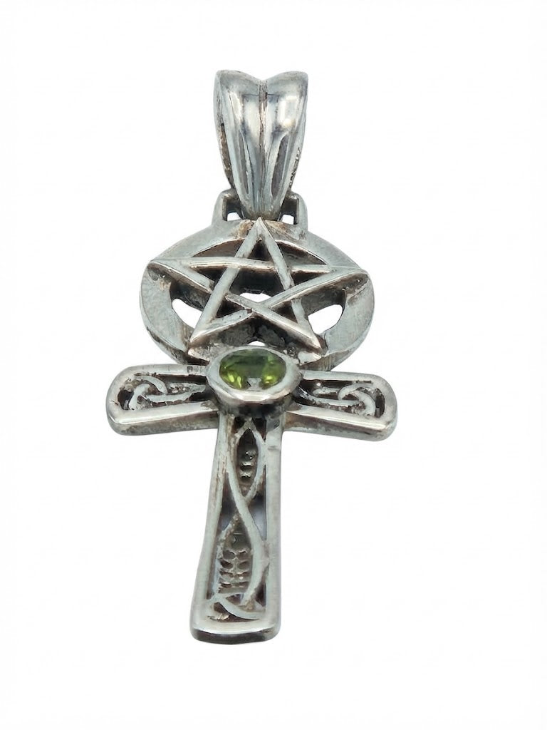 Pentakel-Ankh-Anhänger aus Sterlingsilber