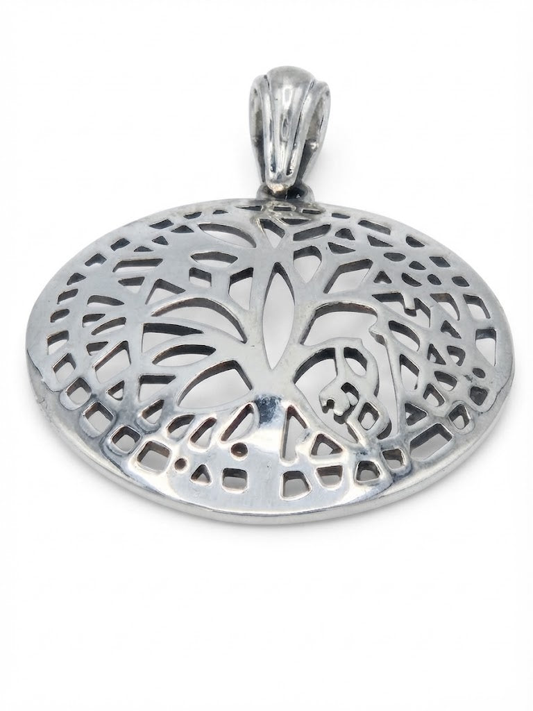 Ovaler Lebensbaum-Anhänger aus Sterlingsilber