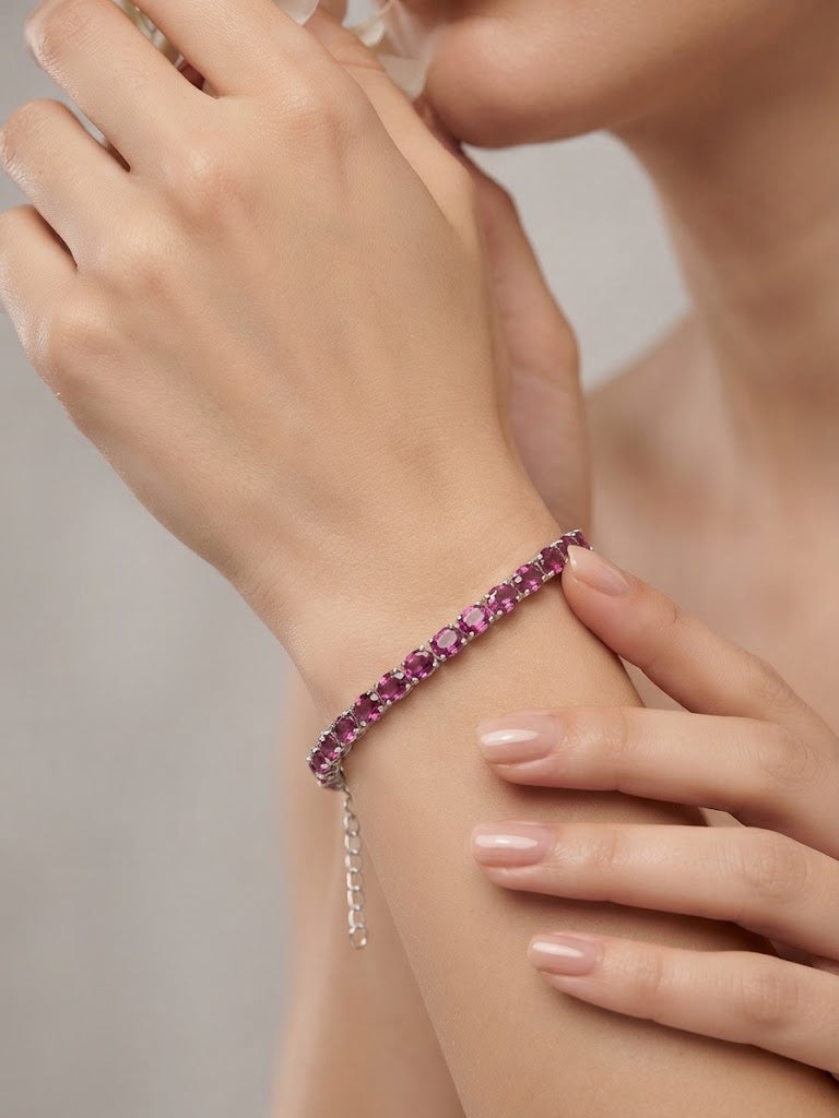 Synthetic Ruby Bracelet