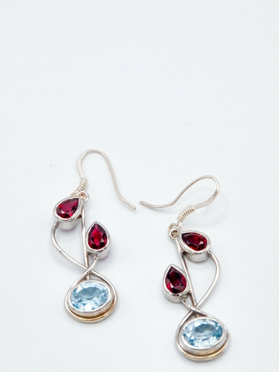 Blue Topaz & Garnet