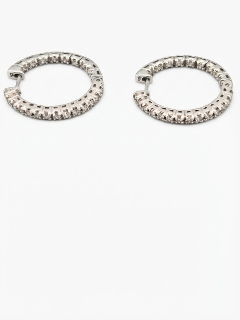 White Gold Loops with Diamonds